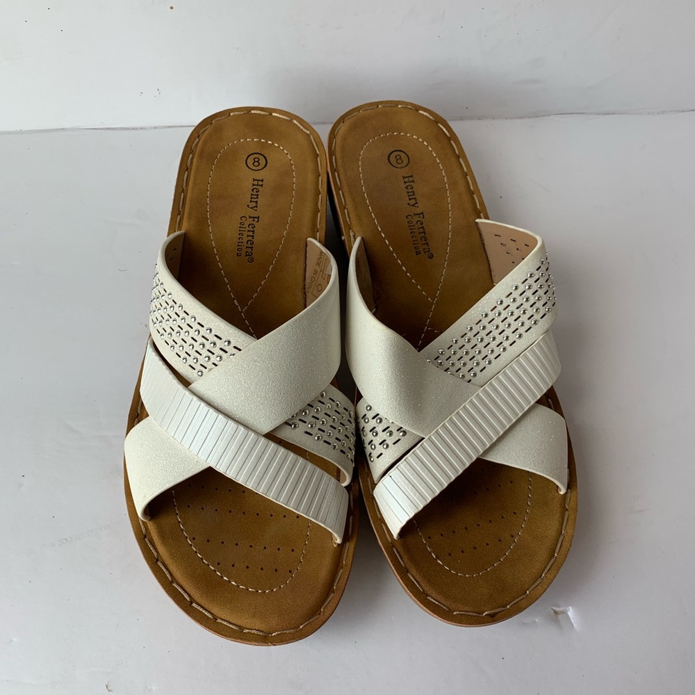 Henry Ferrera Women Comfort Wedge Sandal SZ 8